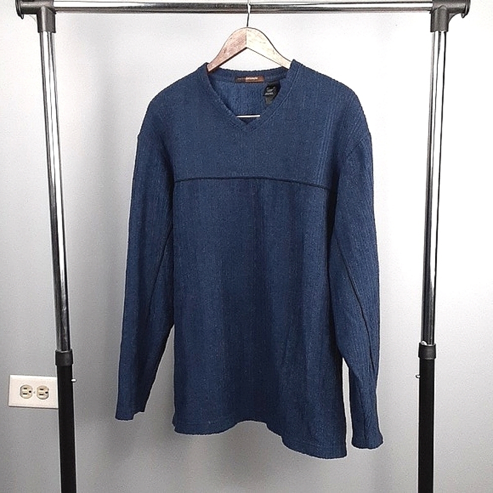 Metro Concepts Claiborne Navy V-Neck 90's Grandpa Core Sweater